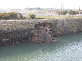 Partial collapse of the Carnsew Quay wall